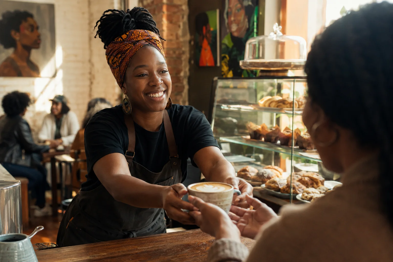 The counter and bakery case at Hazelwood Cafe in Pittsburgh